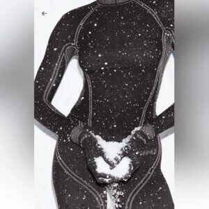 SKIMS First Layers Turtleneck Top Womens 2X-4X Onyx Black Gray Long Sleeve NWT